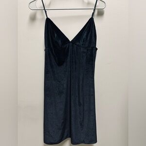 Victoria's Secret Soft Velvet Adjustable Strap Mini Slip Black Dress Size Large